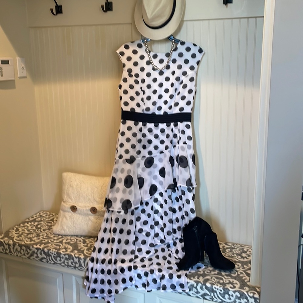 Black and white polka dot dress